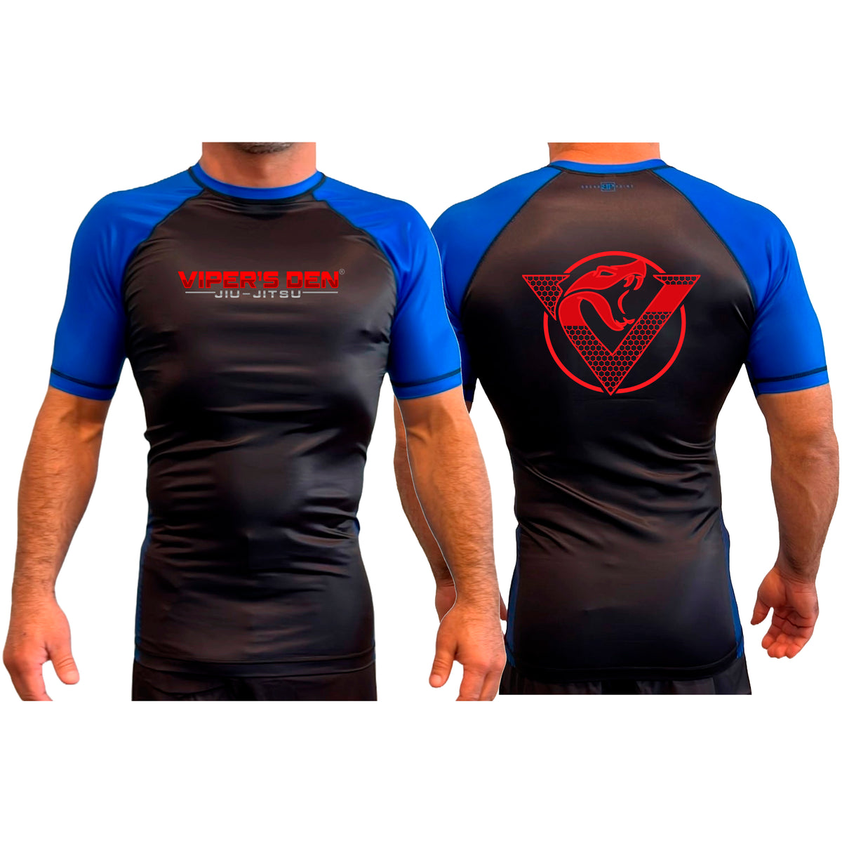 Vipers Den All Black Ranked Short Sleeve Rash Guards #8077 A