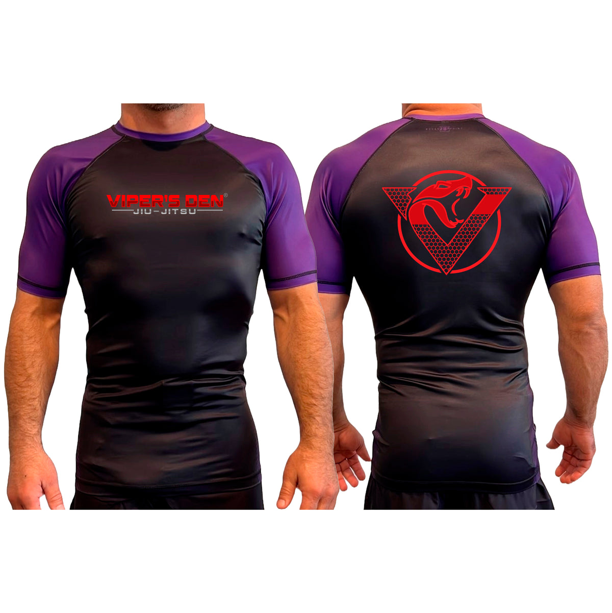 Vipers Den All Black Ranked Short Sleeve Rash Guards #8077 A