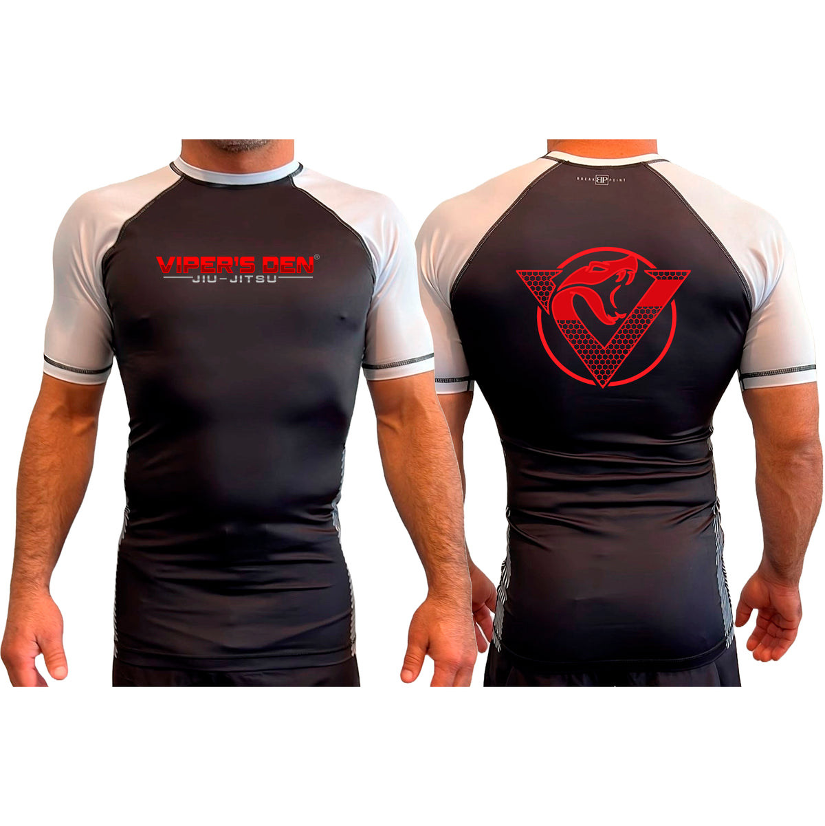 Vipers Den All Black Ranked Short Sleeve Rash Guards #8077 A