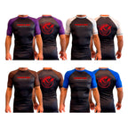 Vipers Den All Black Ranked Short Sleeve Rash Guards #8077 A