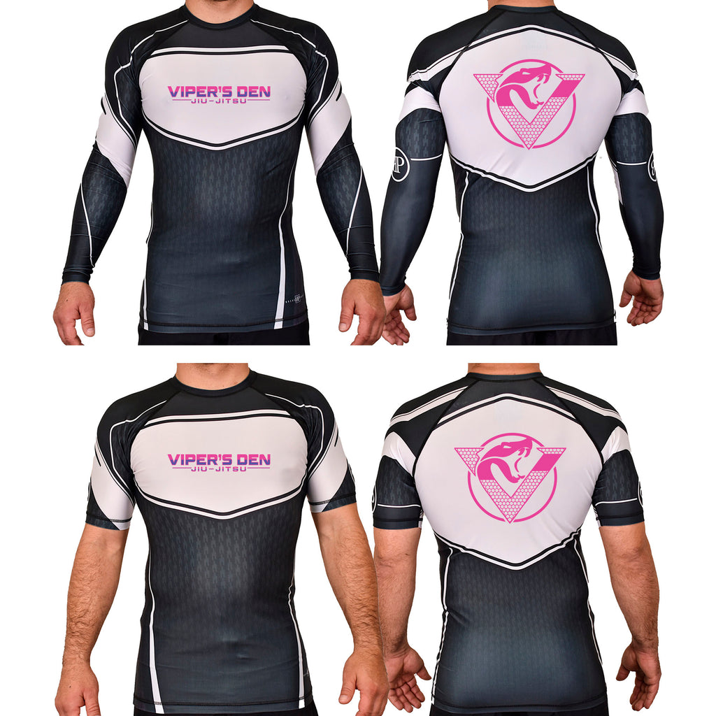 Vipers Den Academy Rash Guards Black/White #8077 C