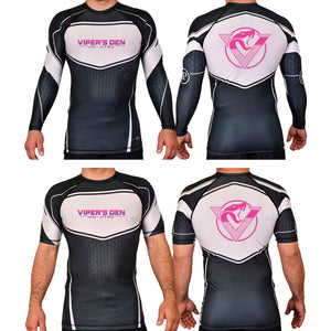 Vipers Den Academy Rash Guards Black/White #8077 C