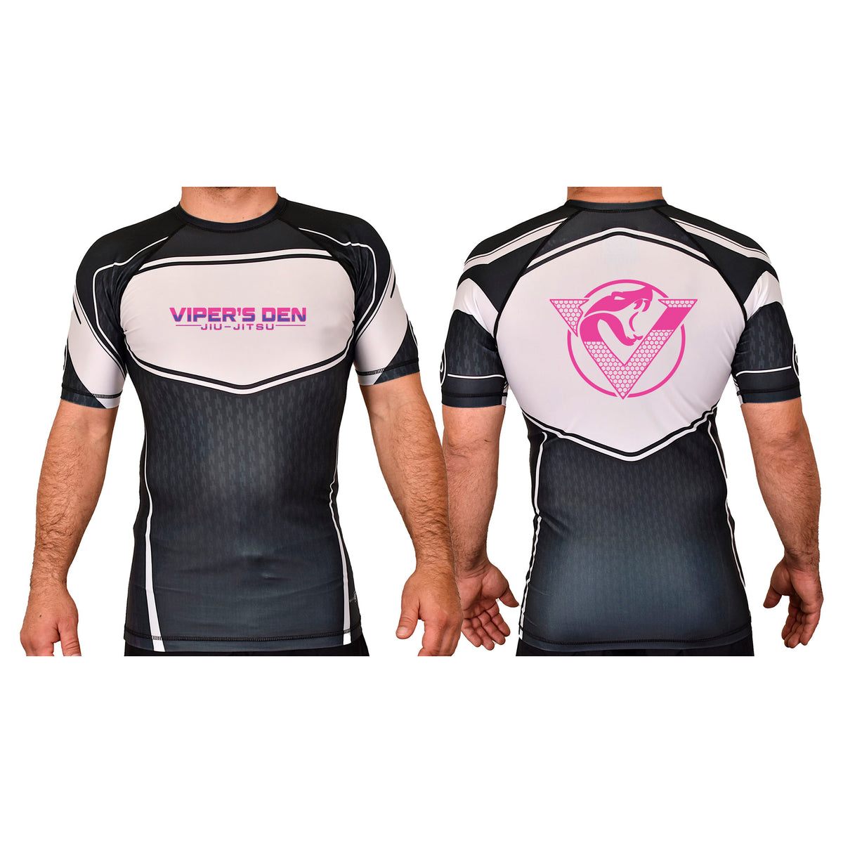 Vipers Den Academy Rash Guards Black/White #8077 C