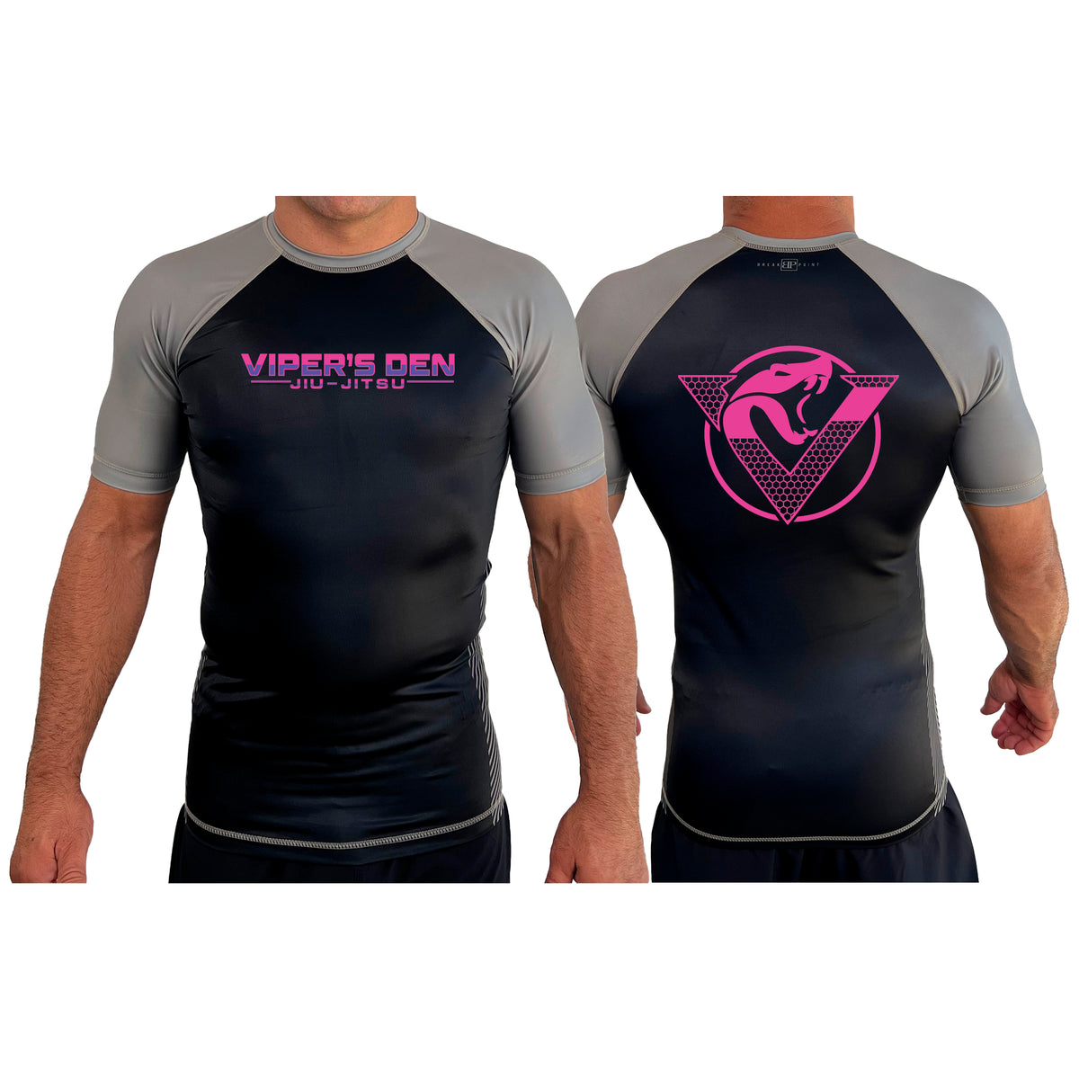 Vipers Den All Black Ranked Short Sleeve Rash Guards #8077 C