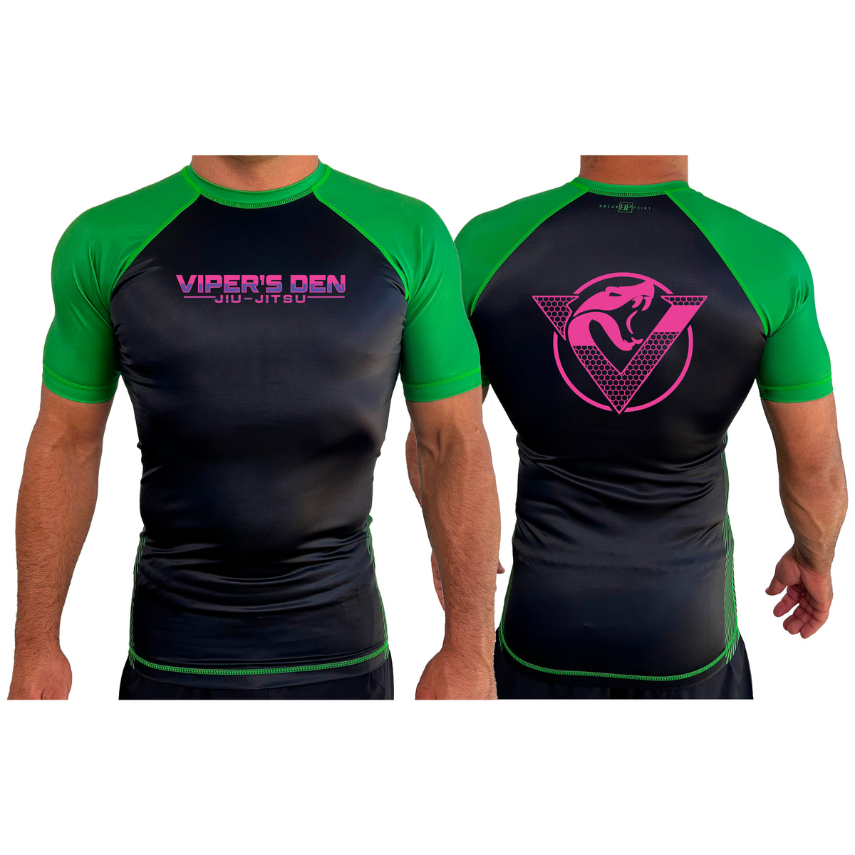 Vipers Den All Black Ranked Short Sleeve Rash Guards #8077 C