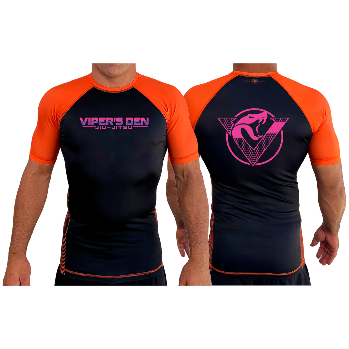 Vipers Den All Black Ranked Short Sleeve Rash Guards #8077 C