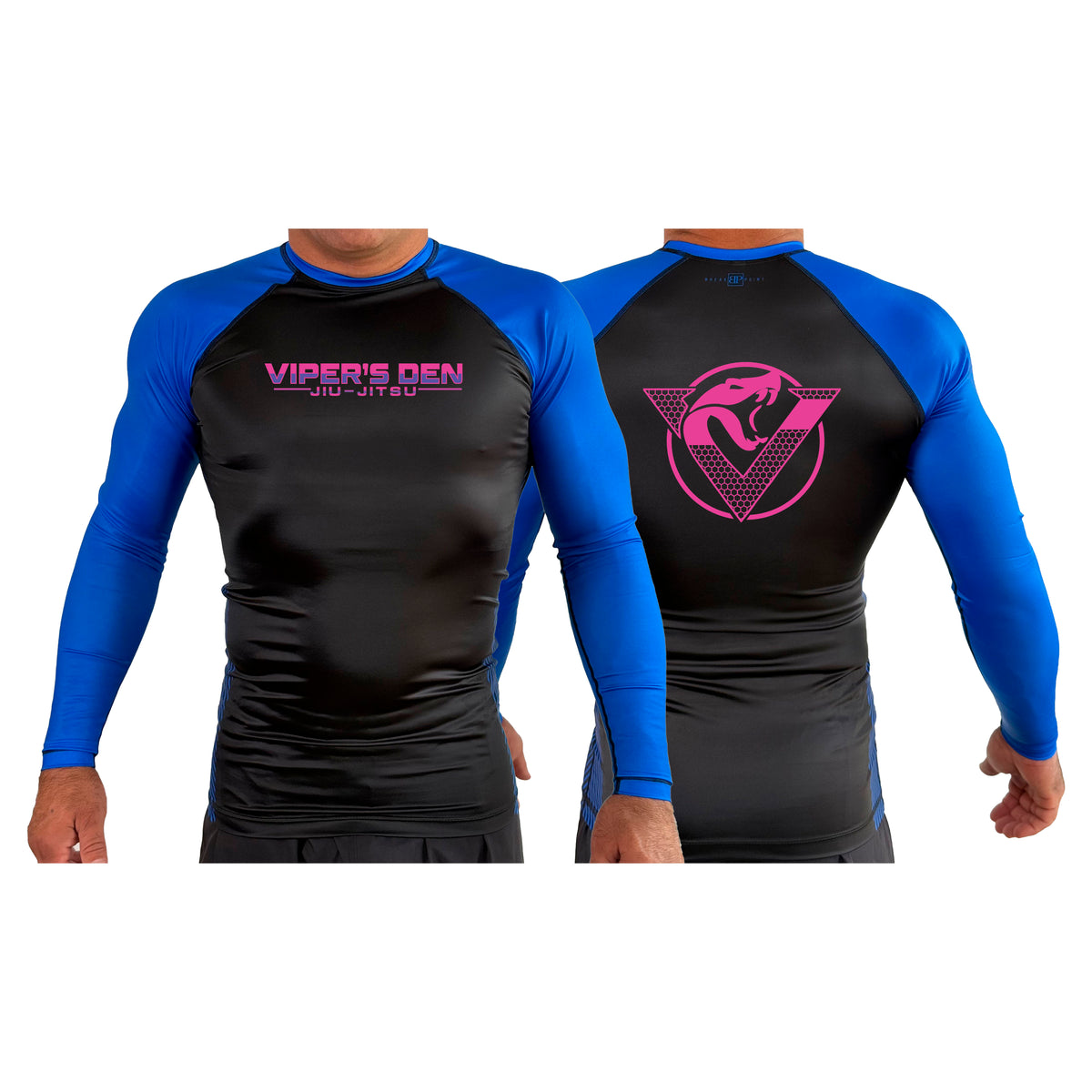 Vipers Den All Black Ranked Long Sleeve Rash Guards #8077 C