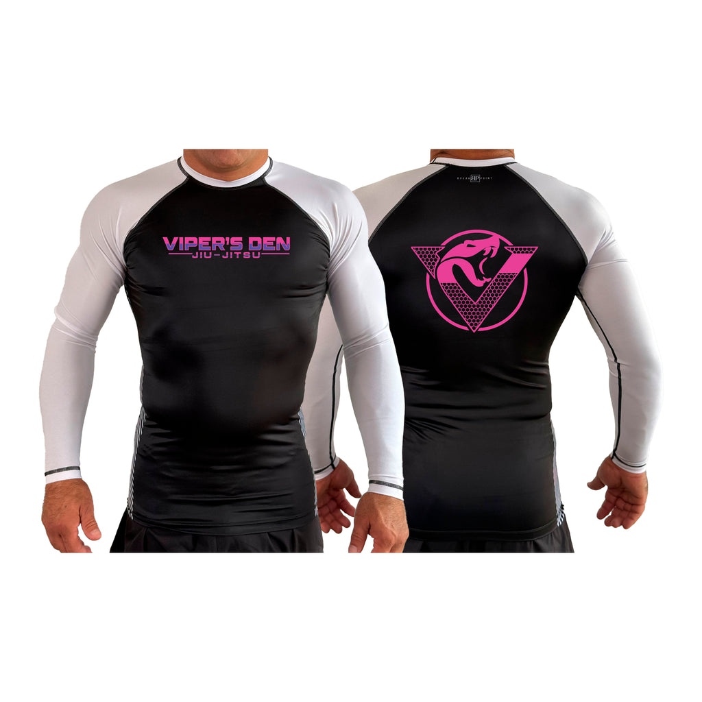 Vipers Den All Black Ranked Long Sleeve Rash Guards #8077 C