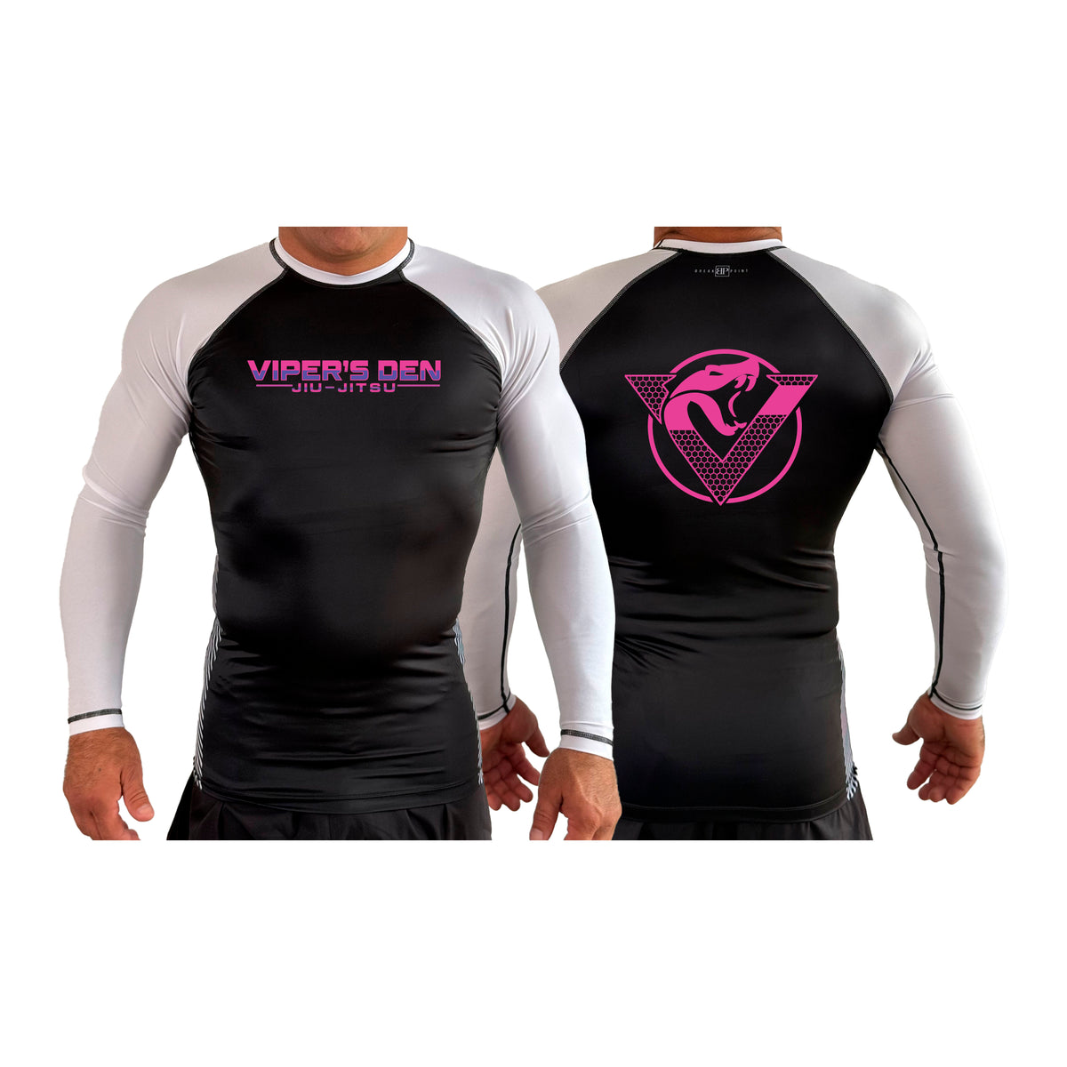 Vipers Den All Black Ranked Long Sleeve Rash Guards #8077 C