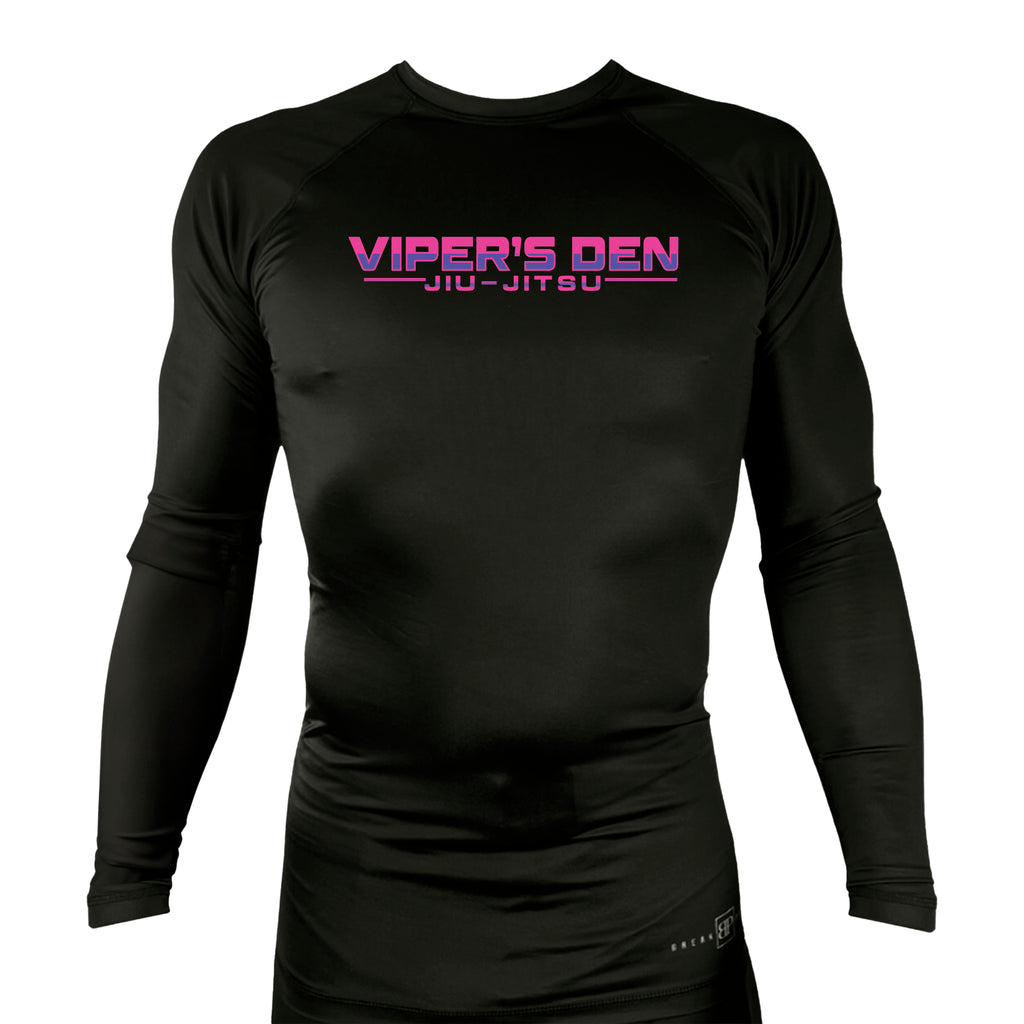 Vipers Den All Black Custom Rash Guards Long Sleeves #8077 C