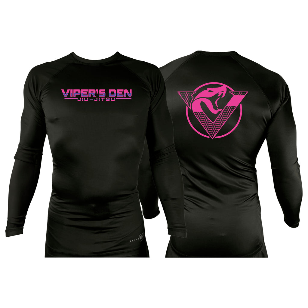 Vipers Den All Black Custom Rash Guards Long Sleeves #8077 C