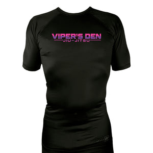 Vipers Den All Black Custom Rash Guards Short Sleeves #8077 C