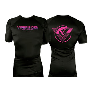 Vipers Den All Black Custom Rash Guards Short Sleeves #8077 C