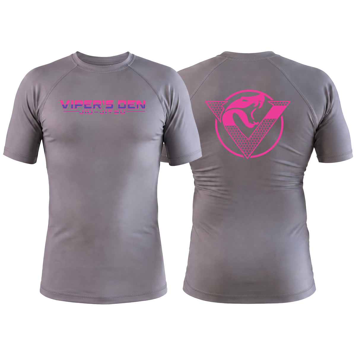 Vipers Den Gray Custom Rash Guards Short Sleeve #8077 C