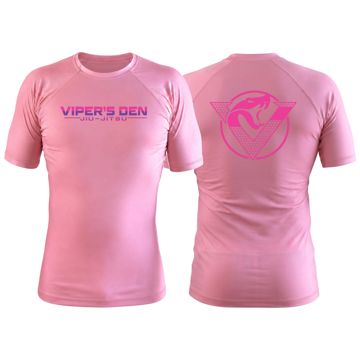 Vipers Den Pink Custom Rash Guards Short Sleeve #8077 C
