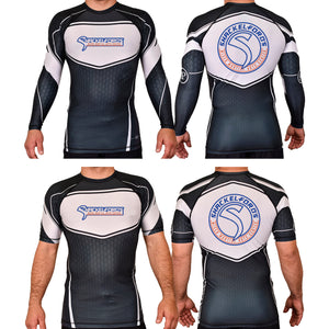 Shackelford's Martial Arts Academy Rash Guards Black/White #8078 A