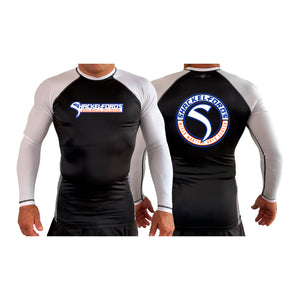 Shackelford's Martial Arts All Black Ranked Long Sleeve Rash Guards #8078 A