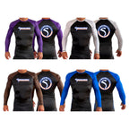 Shackelford's Martial Arts All Black Ranked Long Sleeve Rash Guards #8078 A