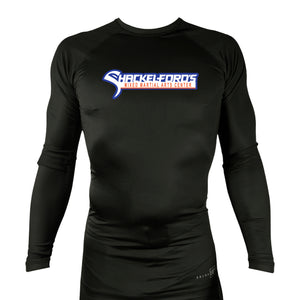 Shackelford's Martial Arts All Black Custom Rash Guards Long Sleeves #8078 A