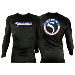 Shackelford's Martial Arts All Black Custom Rash Guards Long Sleeves #8078 A
