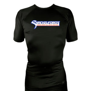 Shackelford's Martial Arts All Black Custom Rash Guards Short Sleeves #8078 A