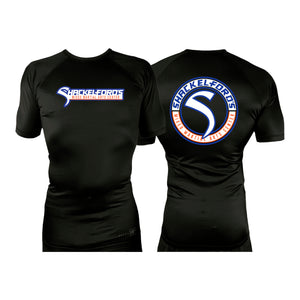 Shackelford's Martial Arts All Black Custom Rash Guards Short Sleeves #8078 A
