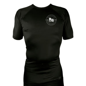 RGAcademy New Creation All Black Custom Rash Guards Short Sleeves #8079 A