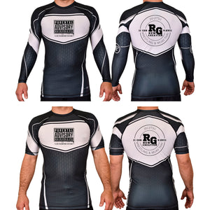 RGAcademy New Creation Academy Rash Guards Black/White #8079 C