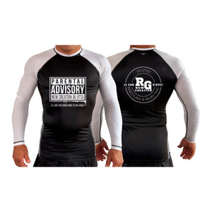 RGAcademy New Creation All Black Ranked Long Sleeve Rash Guards #8079 E