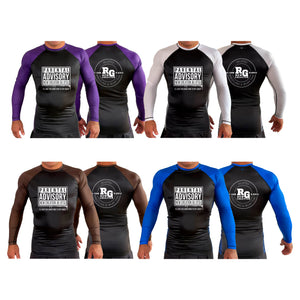 RGAcademy New Creation All Black Ranked Long Sleeve Rash Guards #8079 E