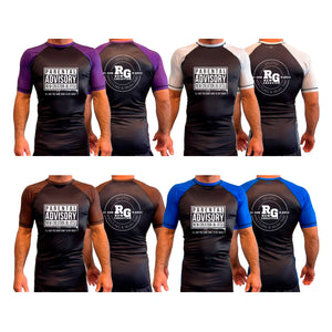 RGAcademy New Creation All Black Ranked Short Sleeve Rash Guards #8079 E