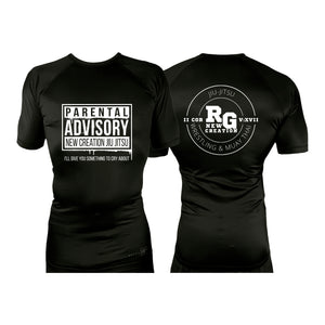 RGAcademy New Creation All Black Custom Rash Guards Short Sleeves #8079 E
