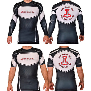 Nine Realms MMA Academy Rash Guards Black/White #8080 A