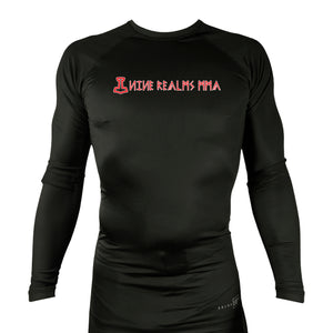 Nine Realms MMA All Black Custom Rash Guards Long Sleeves #8080 A
