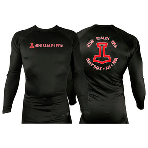 Nine Realms MMA All Black Custom Rash Guards Long Sleeves #8080 A