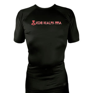 Nine Realms MMA All Black Custom Rash Guards Short Sleeves #8080 A
