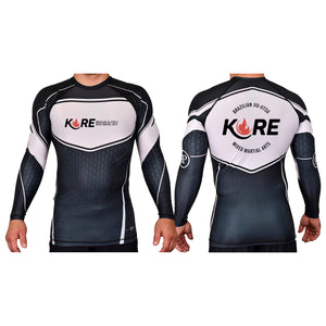 Kore BJJ Academy Rash Guards Black/White #8081 A