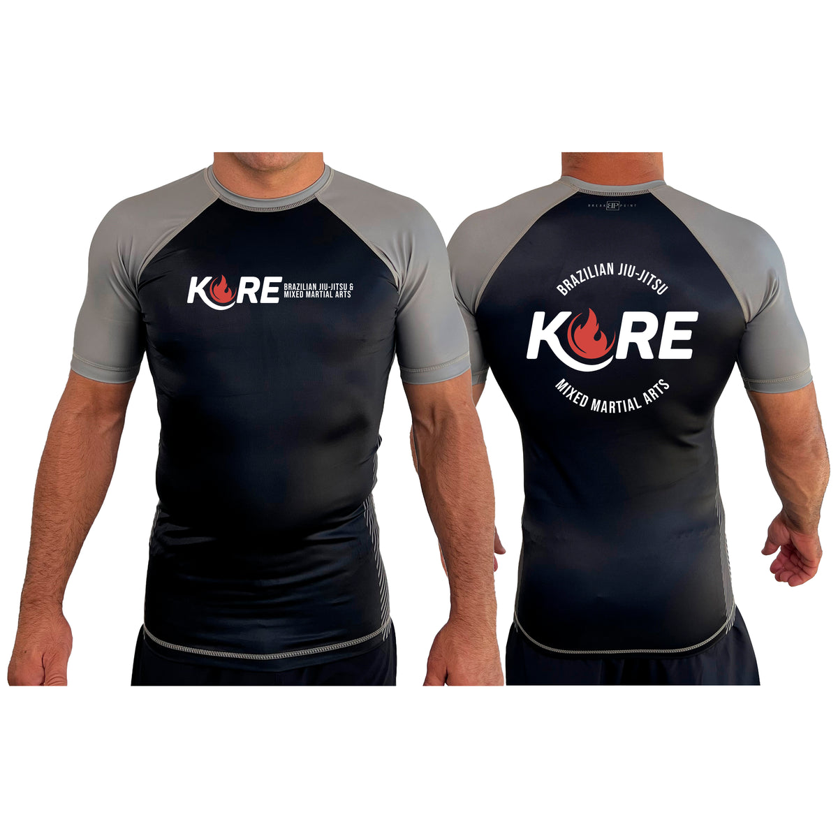 Kore BJJ All Black Ranked Short Sleeve Rash Guards #8081 A