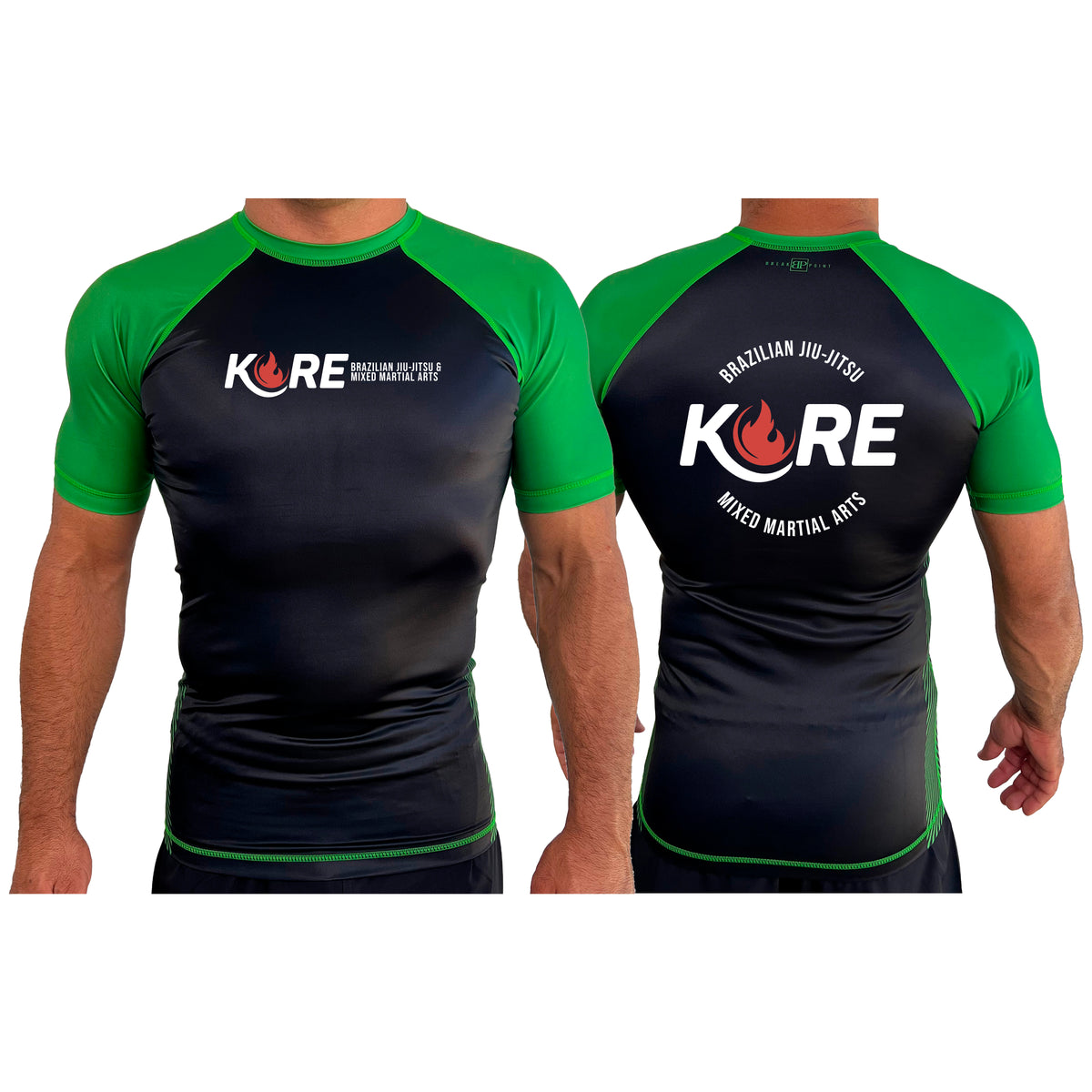 Kore BJJ All Black Ranked Short Sleeve Rash Guards #8081 A