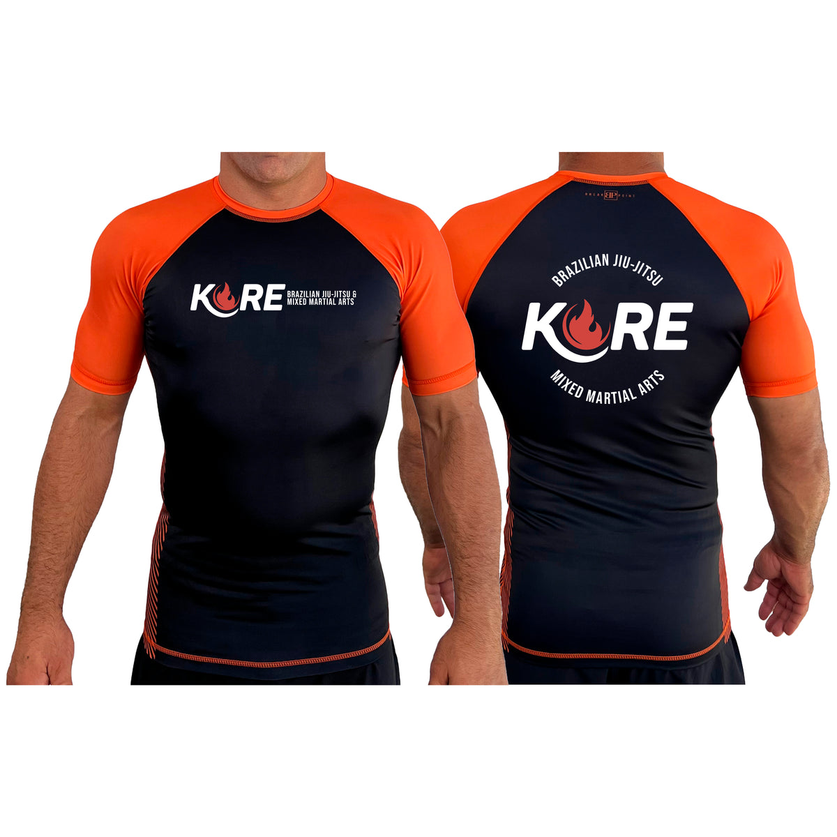 Kore BJJ All Black Ranked Short Sleeve Rash Guards #8081 A