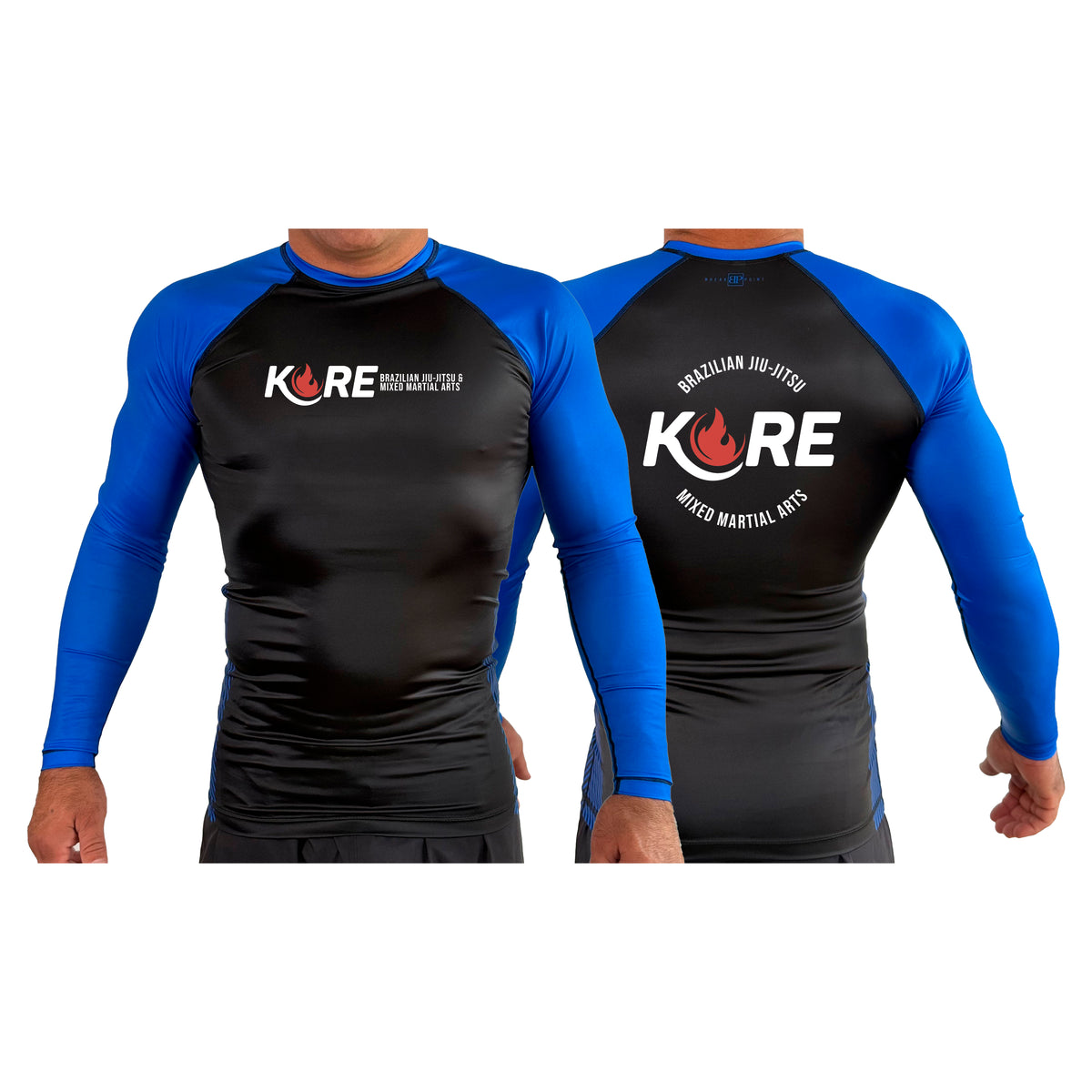 Kore BJJ All Black Ranked Long Sleeve Rash Guards #8081 A