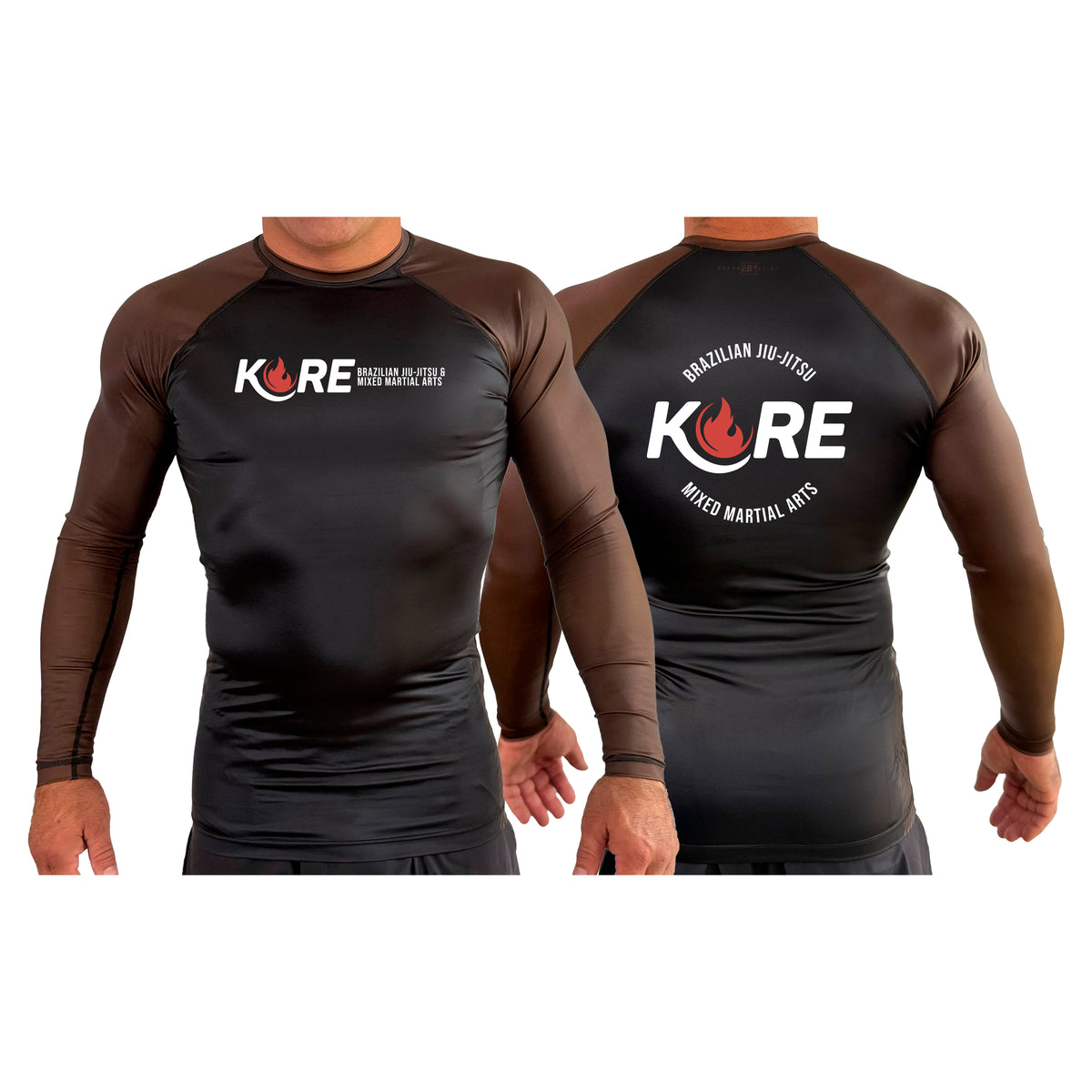 Kore BJJ All Black Ranked Long Sleeve Rash Guards #8081 A