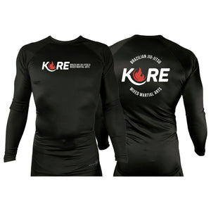 Kore BJJ All Black Custom Rash Guards Long Sleeves #8081 A