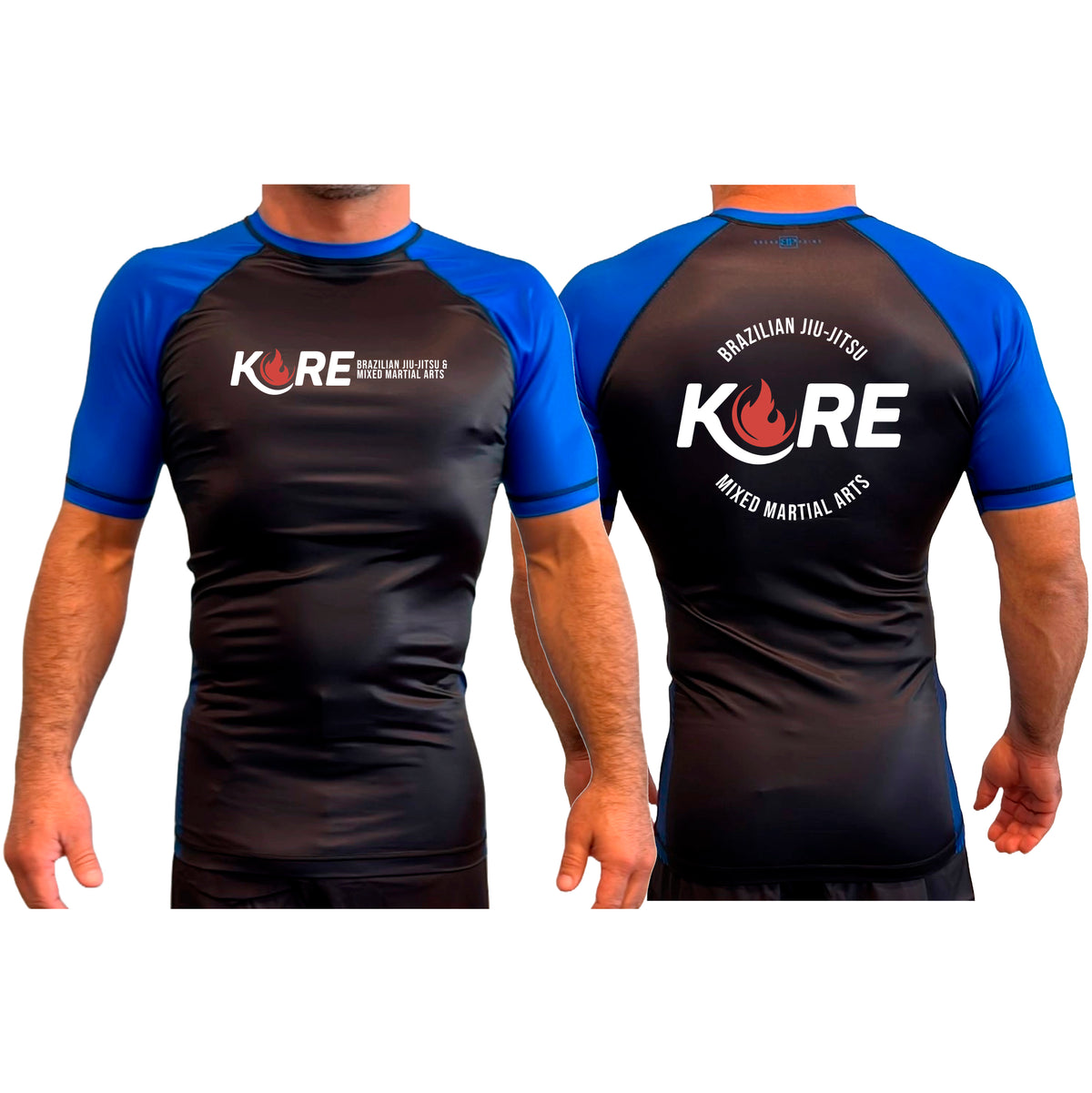 Kore BJJ All Black Ranked Short Sleeve Rash Guards #8081 A