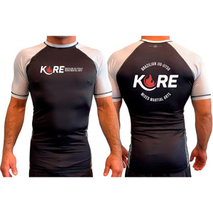Kore BJJ All Black Ranked Short Sleeve Rash Guards #8081 A