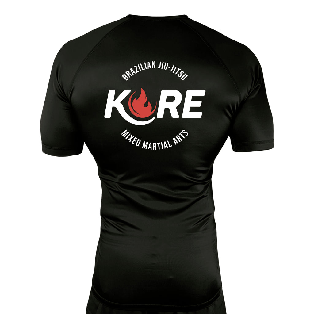 Kore BJJ All Black Custom Rash Guards Short Sleeves #8081 A