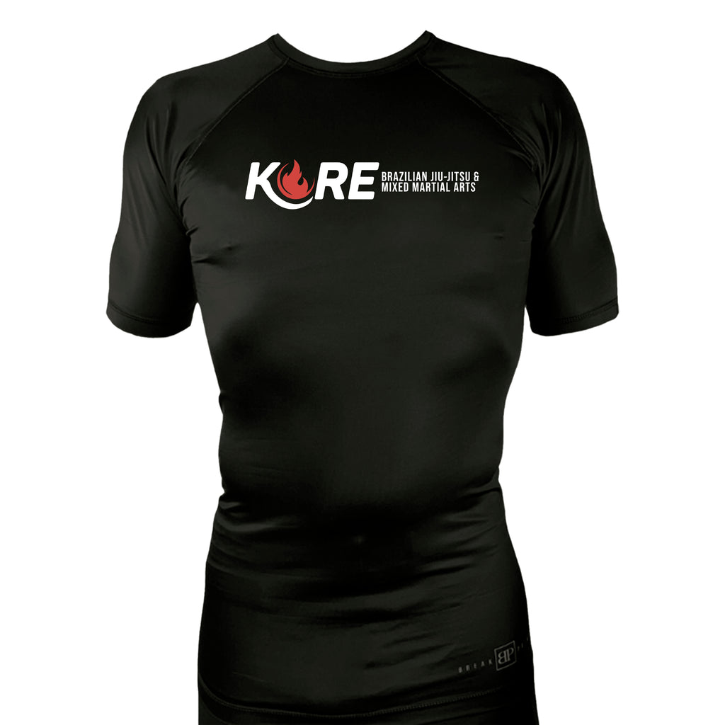 Kore BJJ All Black Custom Rash Guards Short Sleeves #8081 A