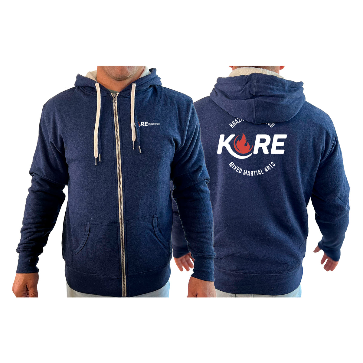 Kore BJJ Academy Sherpa Lined Zip-Up Hoodie #8081 B