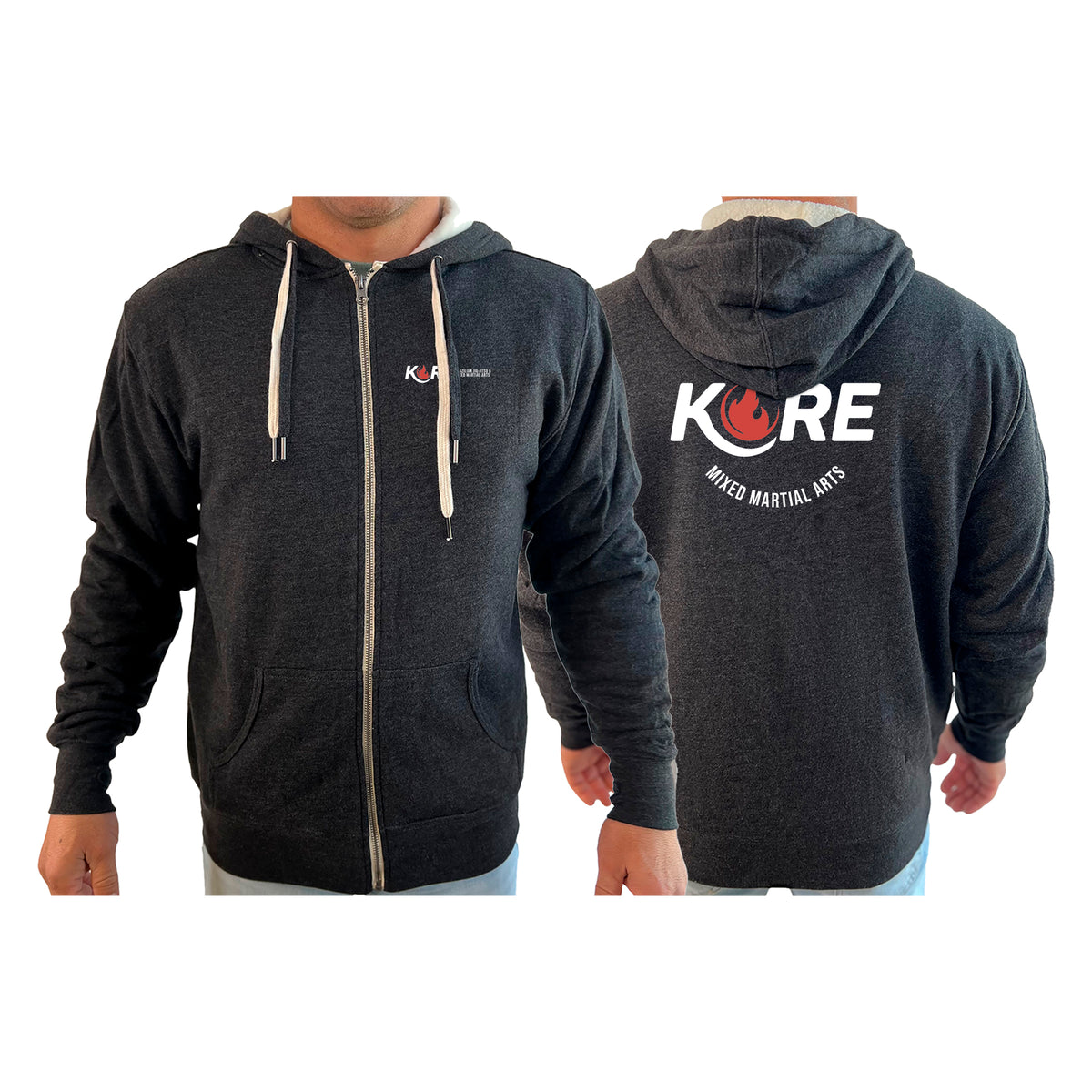 Kore BJJ Academy Sherpa Lined Zip-Up Hoodie #8081 B