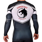Conquest BJJ Academy Rash Guards Black/White #8082 A